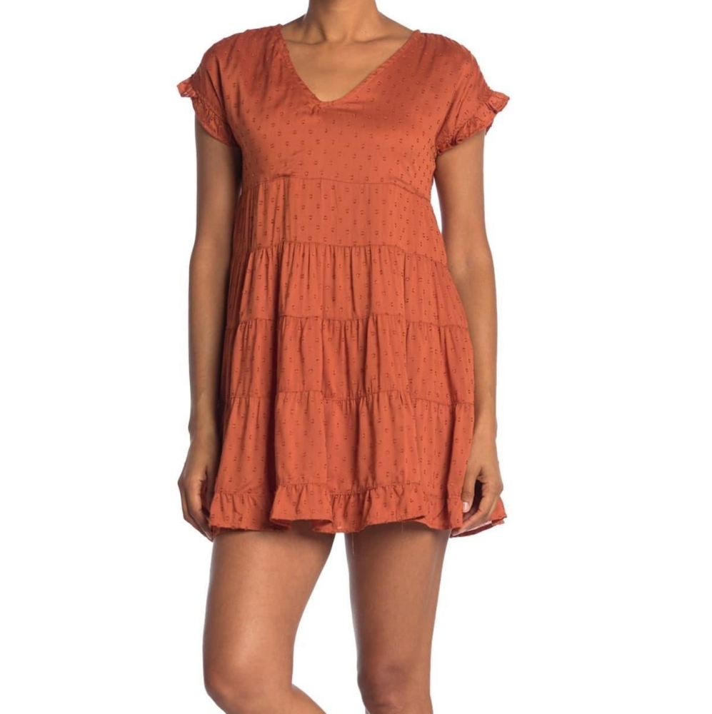 Swiss Dot Tiered Babydoll Dress